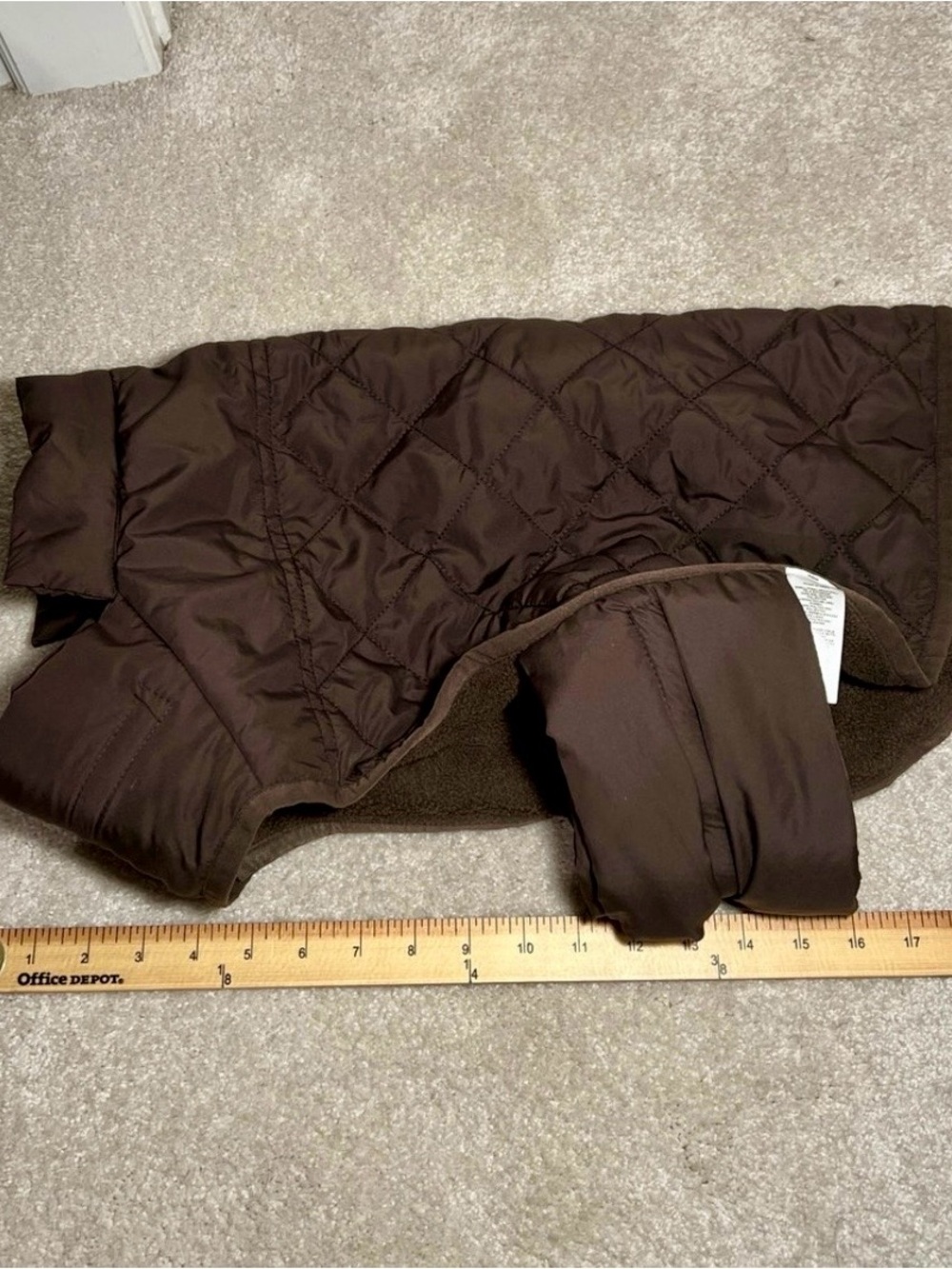 Dog Quilted Brown Puffer Jacket